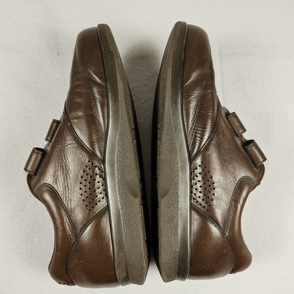 SAS VTO EZ Strap Leather Walking Shoe Mens 12.5E WIDE Brown Hook & Loop Diabetic - Picture 8 of 16